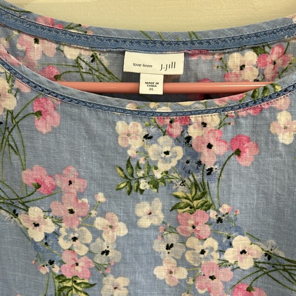 J. Jill Linen Spring Floral Jumper Dress - Picture 2 of 8